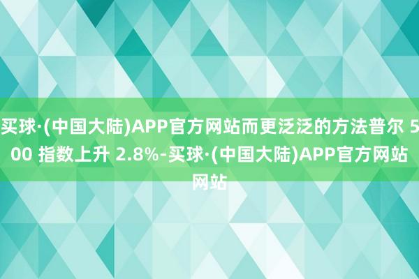 买球·(中国大陆)APP官方网站而更泛泛的方法普尔 500 指数上升 2.8%-买球·(中国大陆)APP官方网站