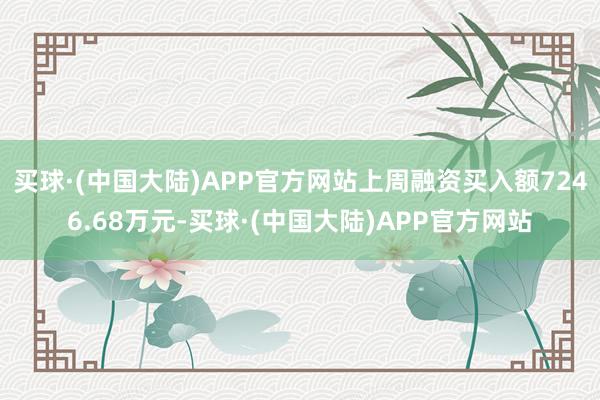 买球·(中国大陆)APP官方网站上周融资买入额7246.68万元-买球·(中国大陆)APP官方网站