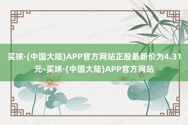 买球·(中国大陆)APP官方网站正股最新价为4.31元-买球·(中国大陆)APP官方网站