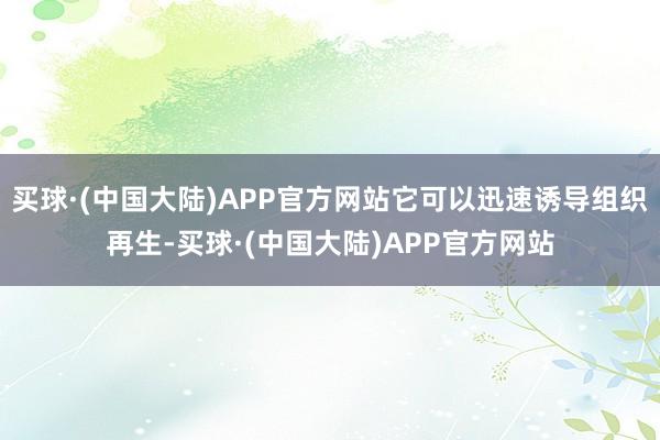 买球·(中国大陆)APP官方网站它可以迅速诱导组织再生-买球·(中国大陆)APP官方网站