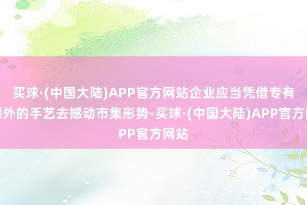 买球·(中国大陆)APP官方网站企业应当凭借专有且额外的手艺去撼动市集形势-买球·(中国大陆)APP官方网站