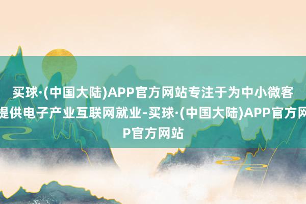 买球·(中国大陆)APP官方网站专注于为中小微客户提供电子产业互联网就业-买球·(中国大陆)APP官方网站