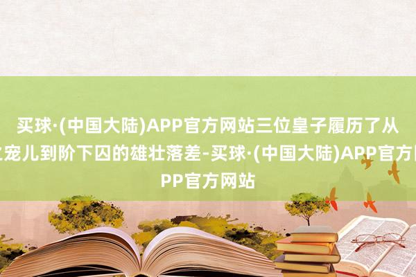 买球·(中国大陆)APP官方网站三位皇子履历了从天之宠儿到阶下囚的雄壮落差-买球·(中国大陆)APP官方网站